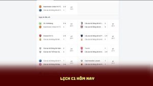 Lịch C1 Hôm Nay – Cập Nhật Trận Đấu, Giờ Thi Đấu, Tỷ Lệ Kèo Cược
